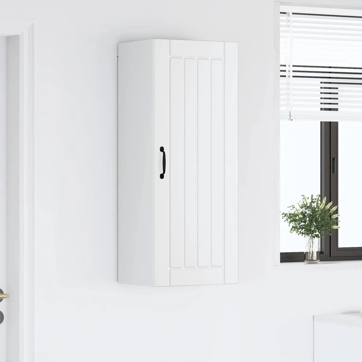 White Engineered Wood Wall Cabinet