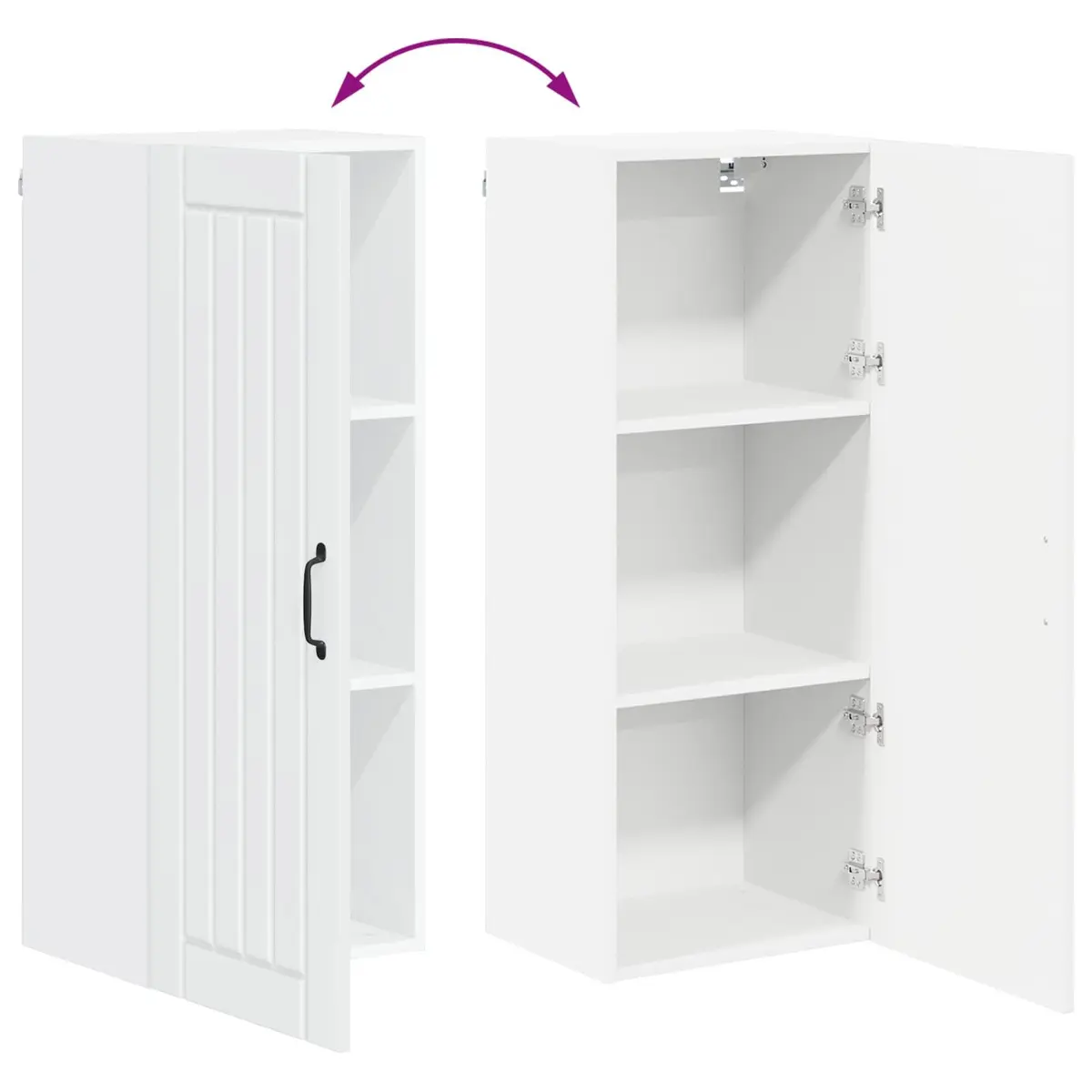 Wall Cabinet High Gloss White Modern Engineered Wood 40 x 31 x 100 cm