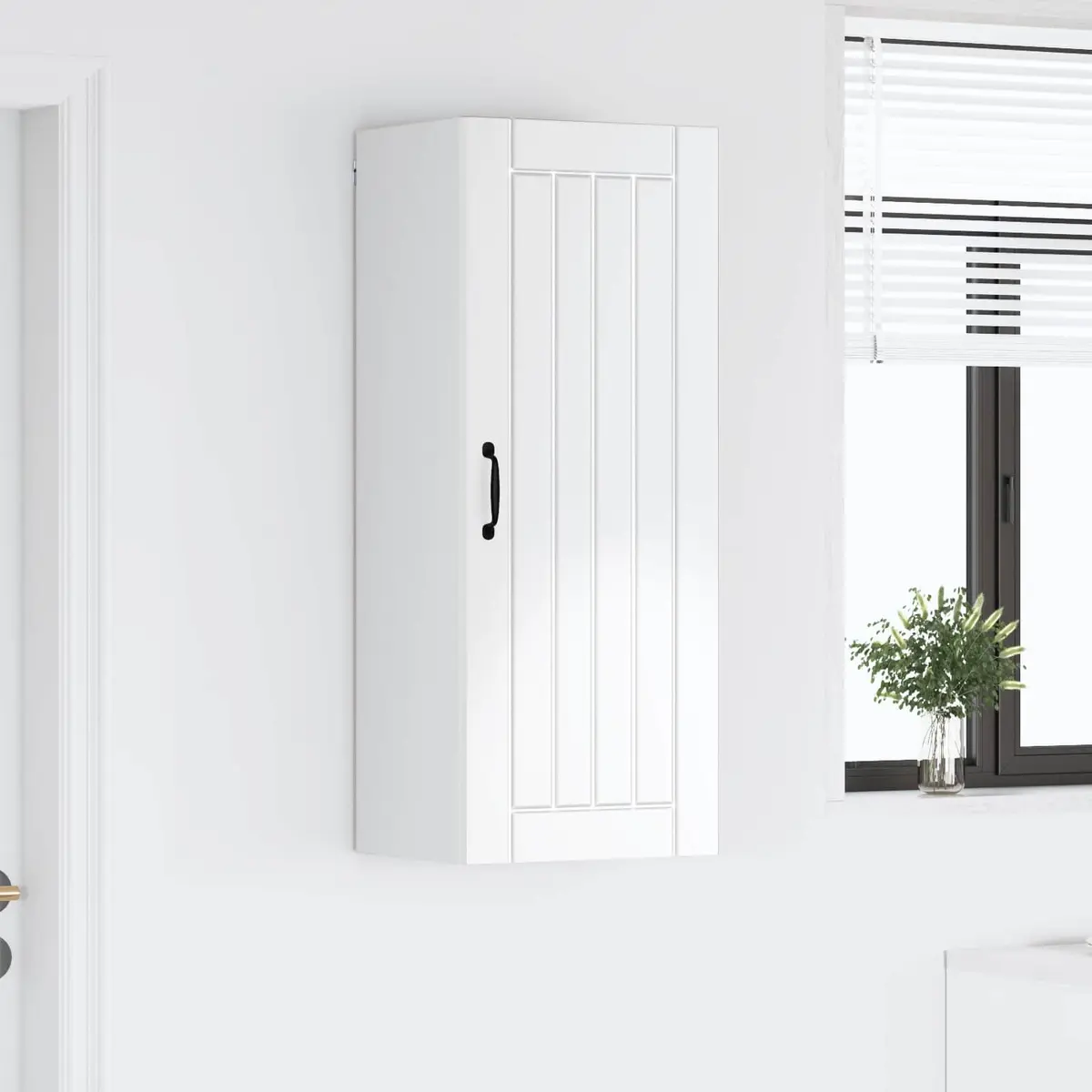 Wall Cabinet High Gloss White Modern Engineered Wood 40 x 31 x 100 cm