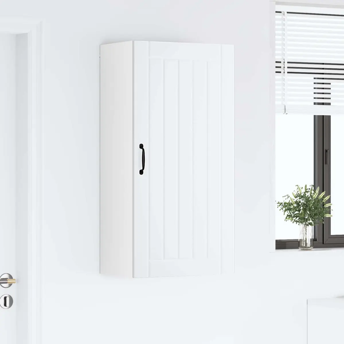 White Engineered Wood Wall Cabinet Dishwasher Panel