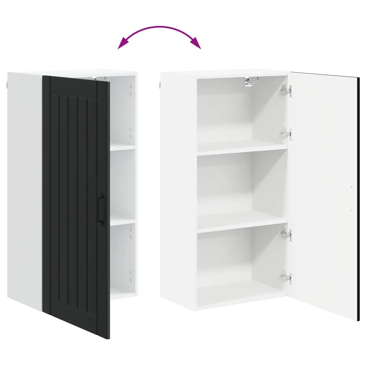 Black Engineered Wood Kitchen Wall Cabinet