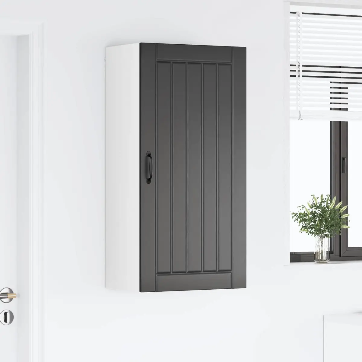 Black Engineered Wood Kitchen Wall Cabinet