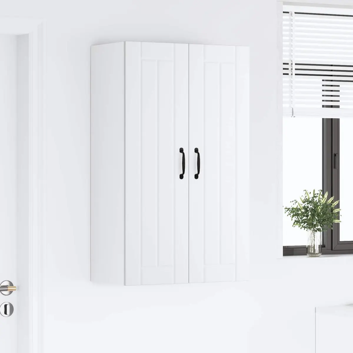 White Wall Cabinet for Kitchen Storage