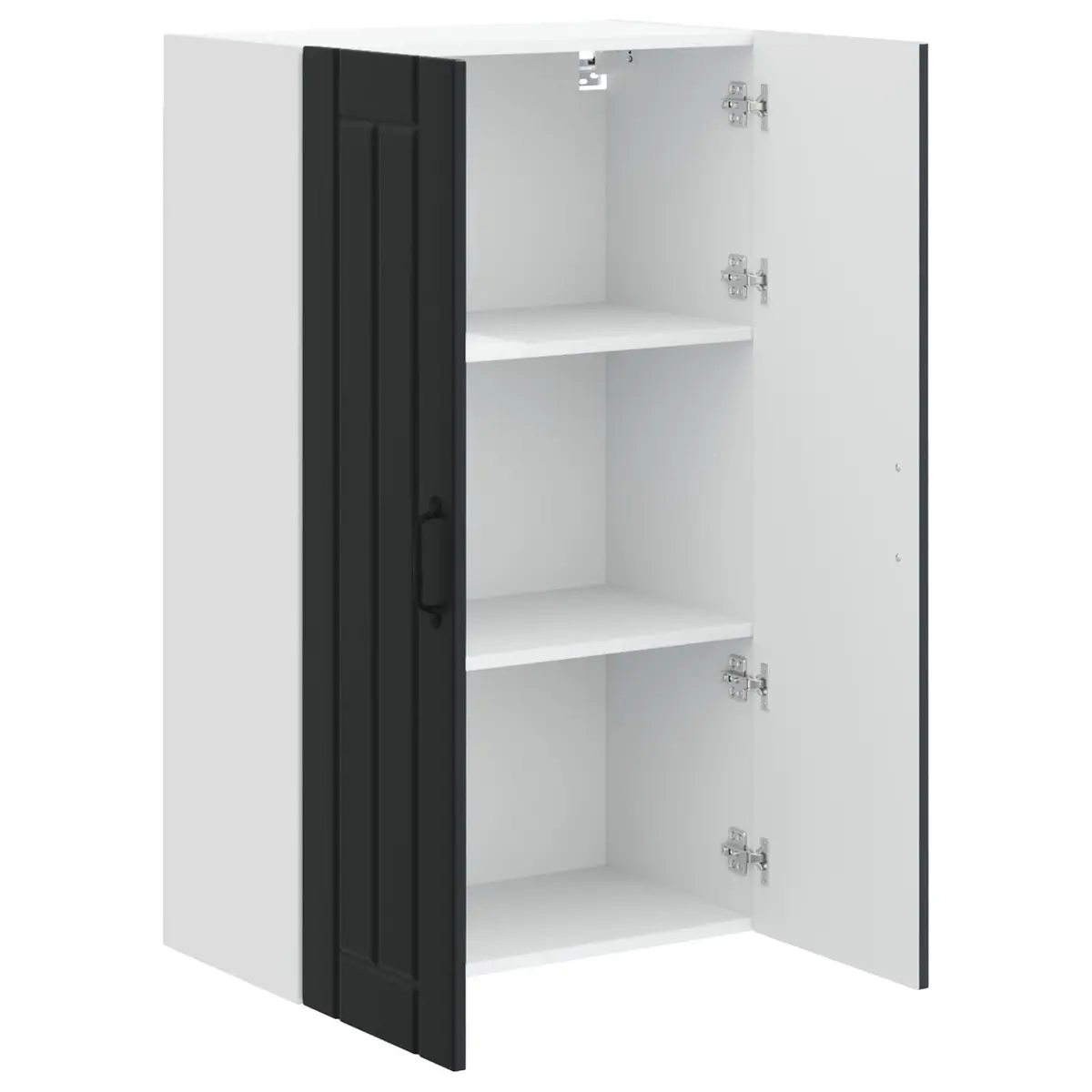 Black Engineered Wood Wall Cabinet for Kitchens