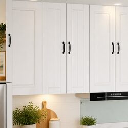 High Gloss White Wall Cabinet with Dishwasher Panel