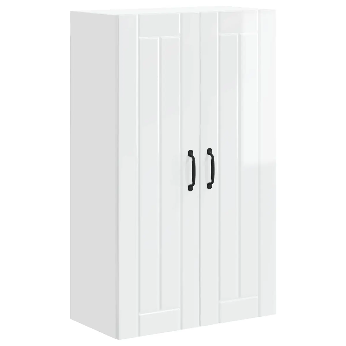 High Gloss White Wall Cabinet with Dishwasher Panel