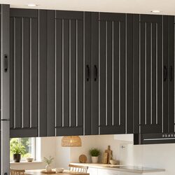 Stylish Black Wall Cabinet for Kitchen Storage