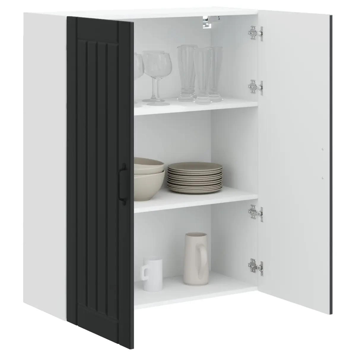Black Wall Cabinet for Kitchen Storage