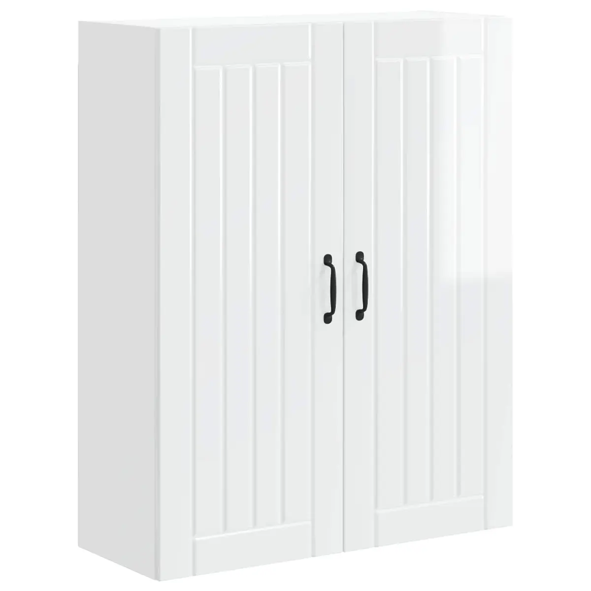 Wall Cabinet High Gloss White 80 x 31 x 100 cm Engineered Wood