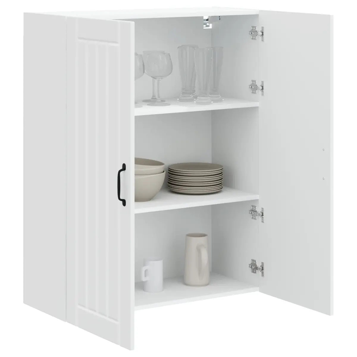 Wall Cabinet High Gloss White 80 x 31 x 100 cm Engineered Wood