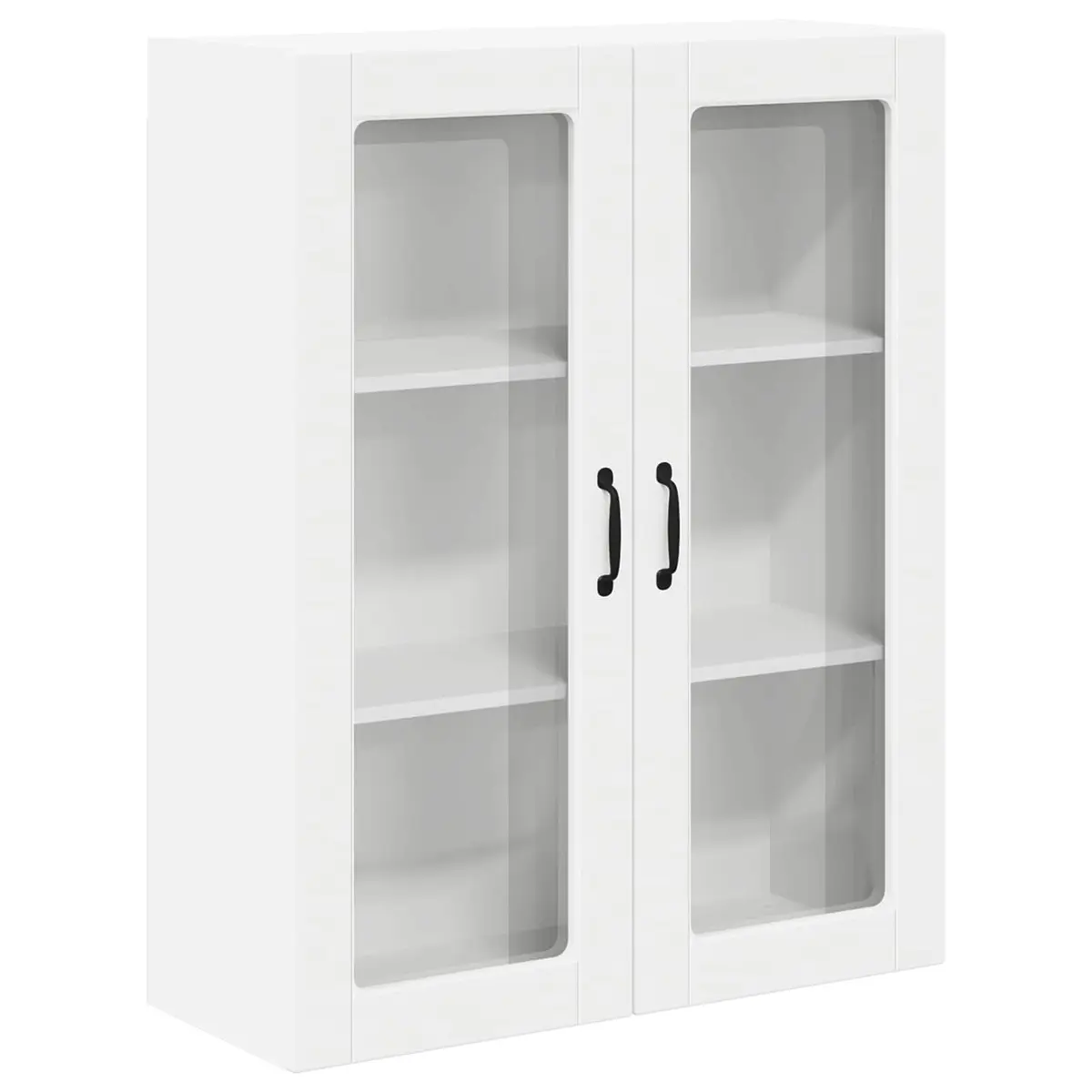 Wall Glass Cabinet White 80 x 31 x 100 cm Engineered Wood Modern Kitchen Storage Unit