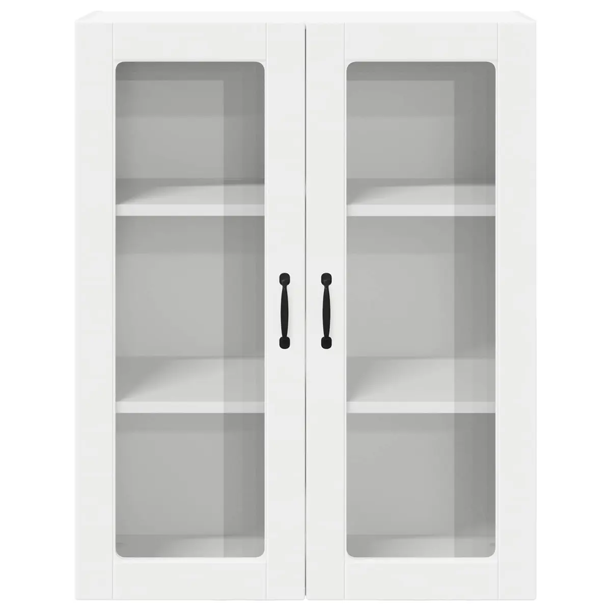 Wall Glass Cabinet White 80 x 31 x 100 cm Engineered Wood Modern Kitchen Storage Unit