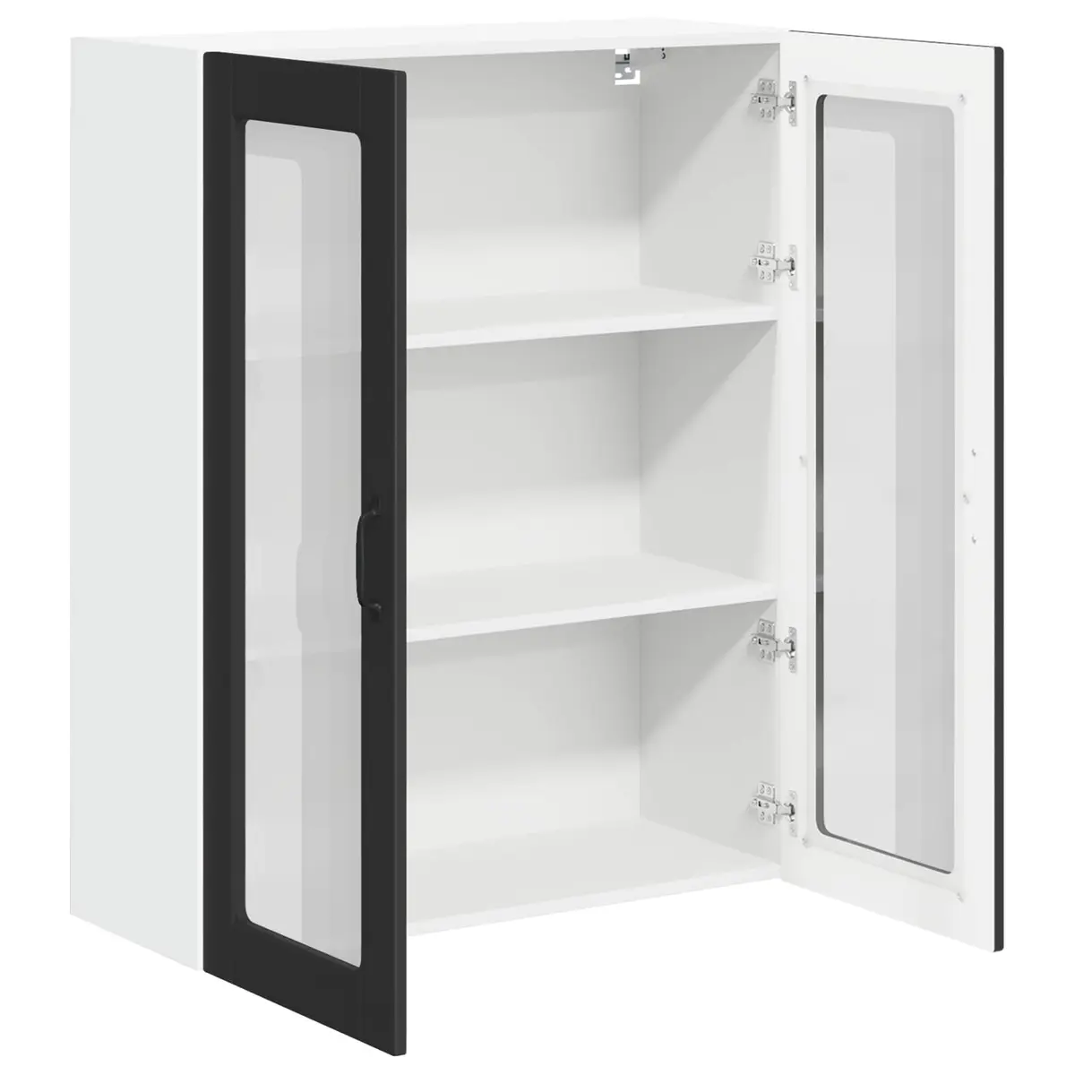 LUCCA Black Wall Glass Cabinet for Kitchen Storage
