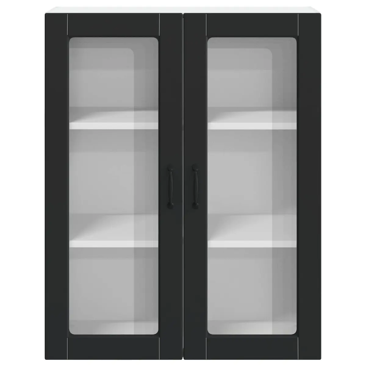 LUCCA Black Wall Glass Cabinet for Kitchen Storage