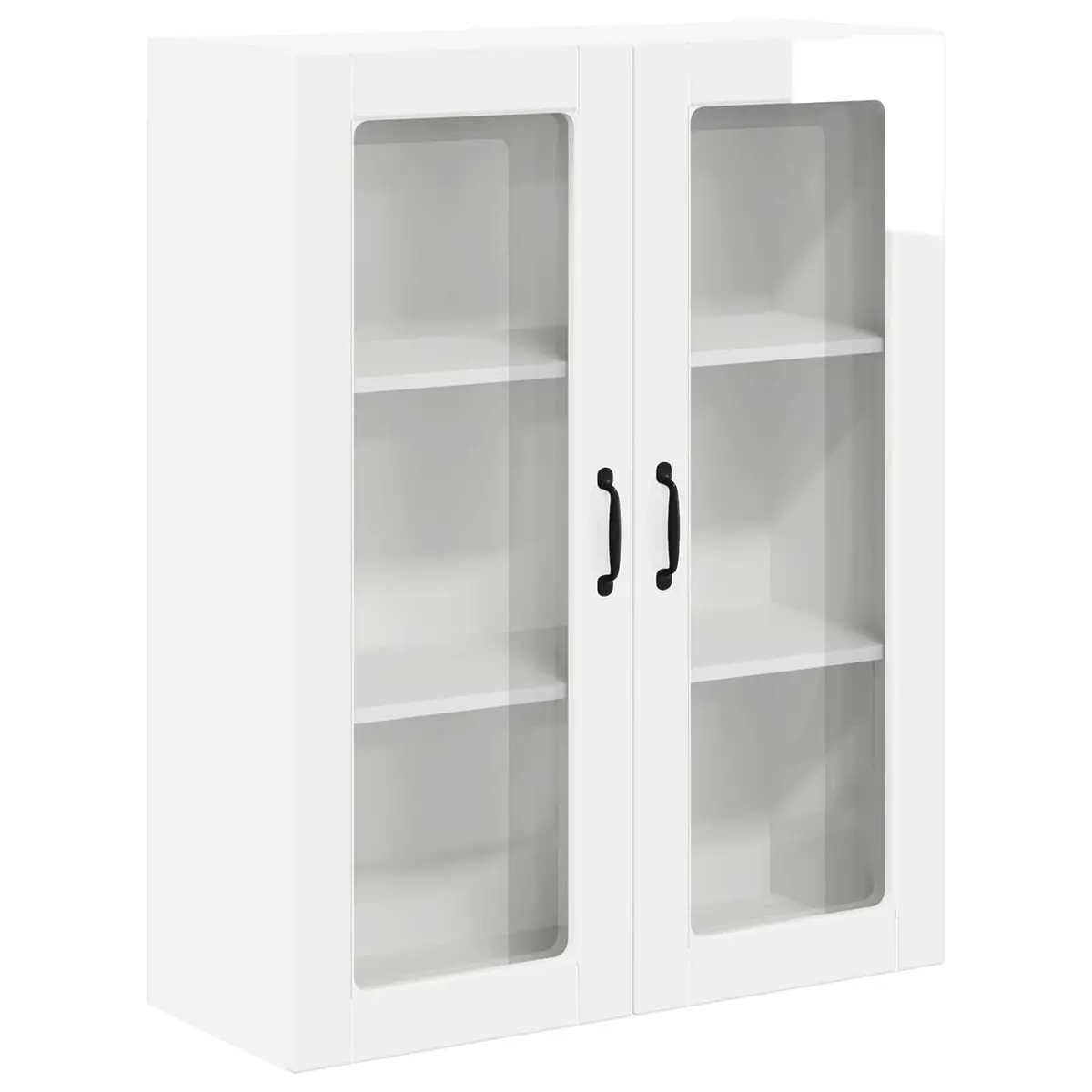 High Gloss White Wall Glass Cabinet for Kitchen Storage
