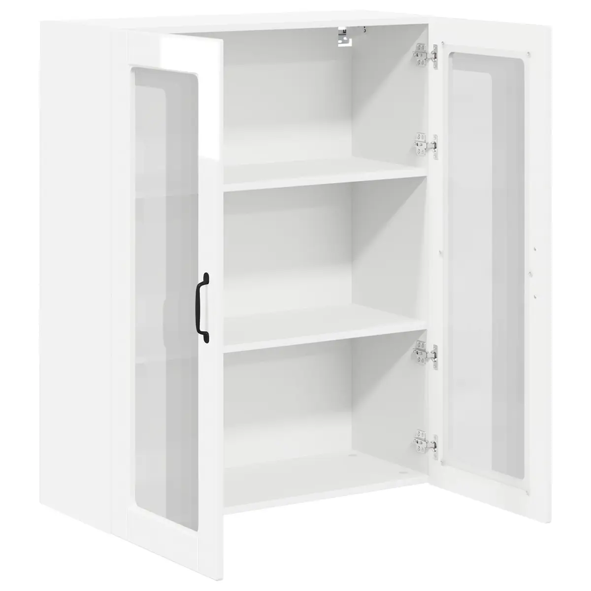 High Gloss White Wall Glass Cabinet for Kitchen Storage