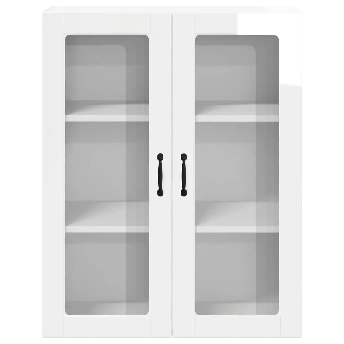 High Gloss White Wall Glass Cabinet for Kitchen Storage