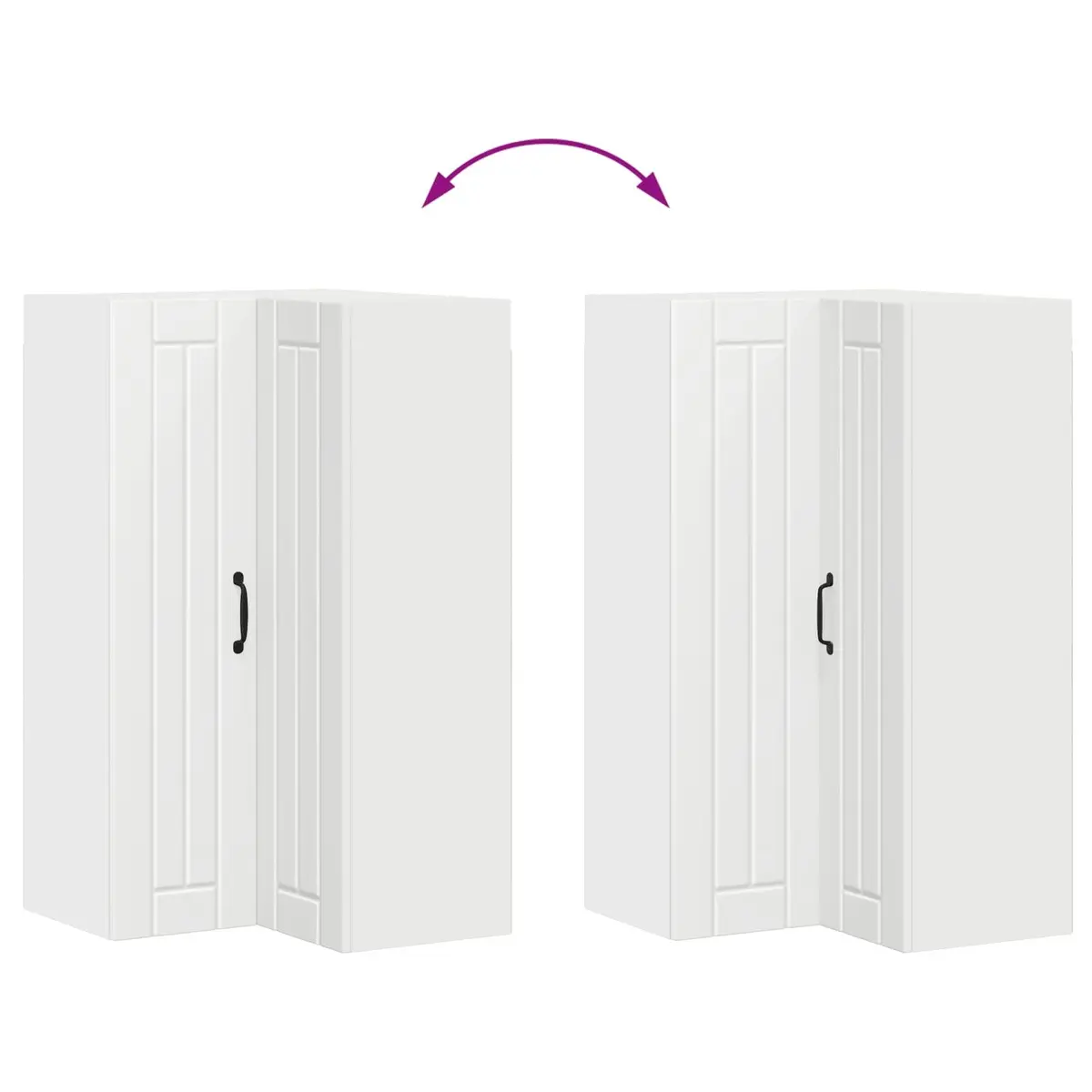 White Wooden Corner Cabinet for Kitchen Storage