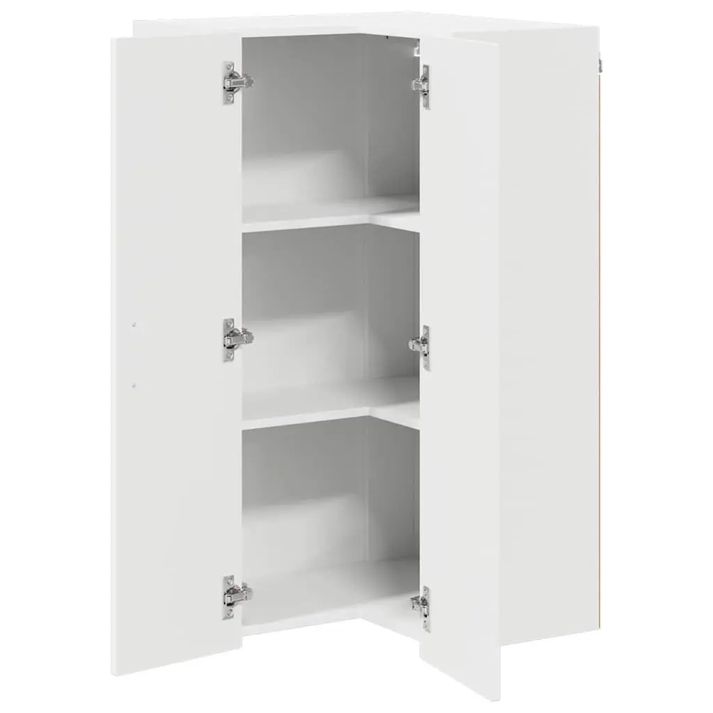 White Wooden Corner Cabinet for Kitchen Storage