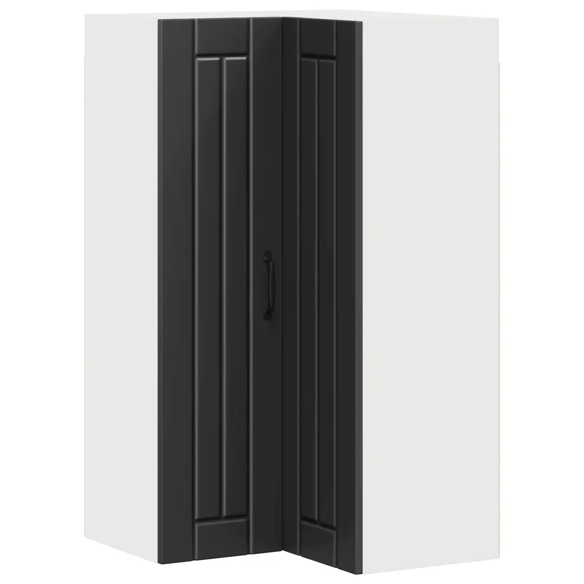 Wall Corner Kitchen Cabinet Storage Cupboard Black Modern Furniture 57x57x100cm