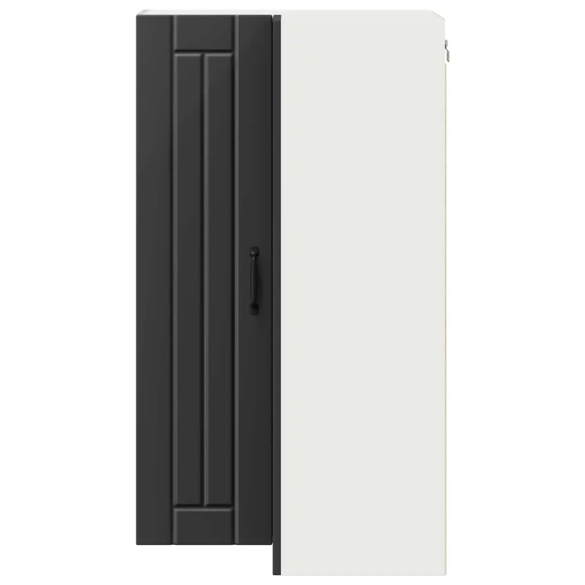 Wall Corner Kitchen Cabinet Storage Cupboard Black Modern Furniture 57x57x100cm