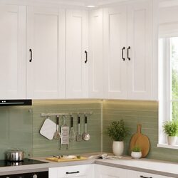High Gloss White Corner Wall Cabinet for Kitchen