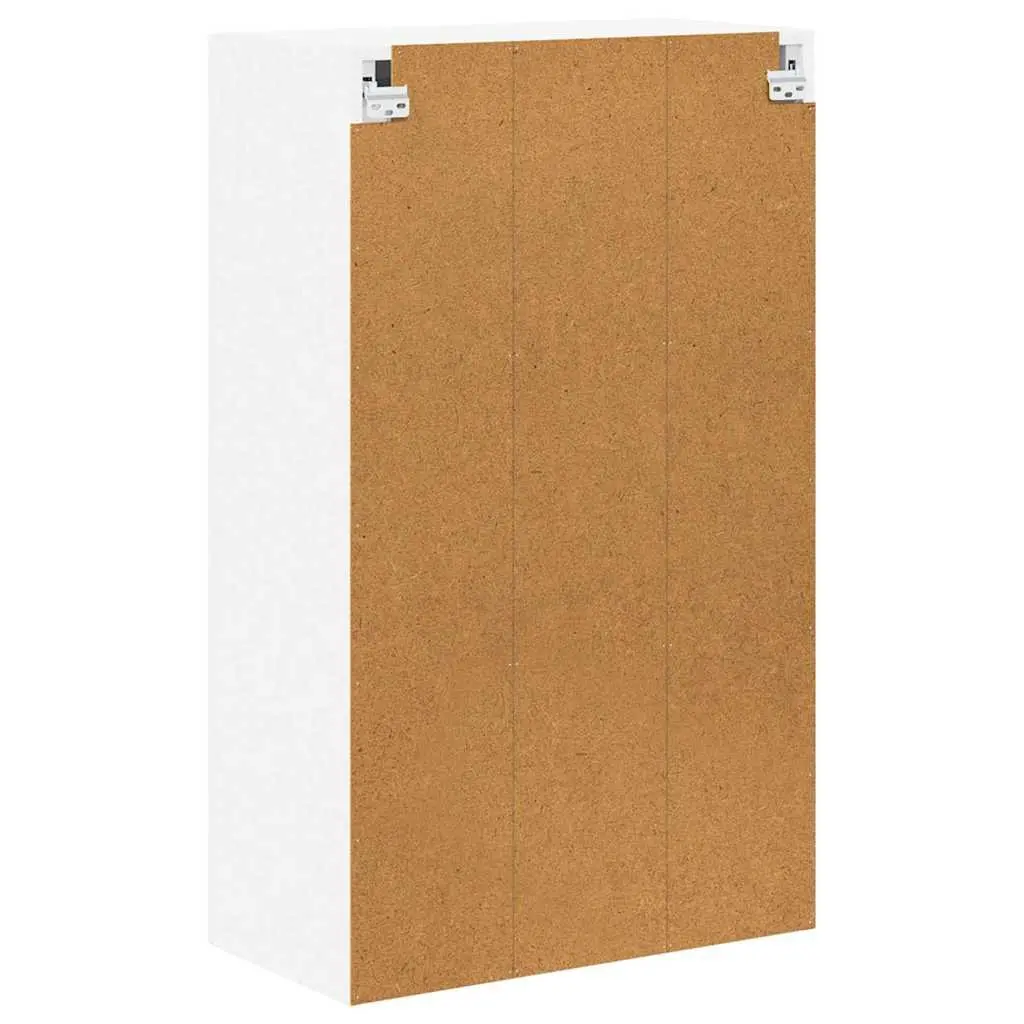 Wall Cabinet White 60x31x100cm Engineered Wood Glass Front Display