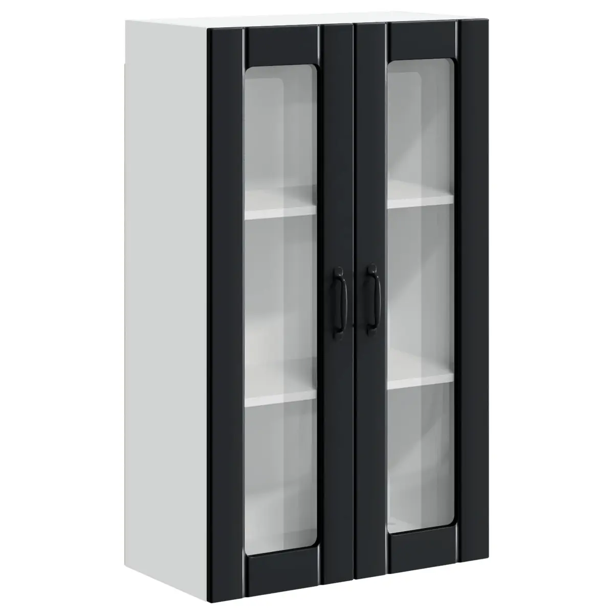 Black Wall Glass Cabinet for Kitchen Storage