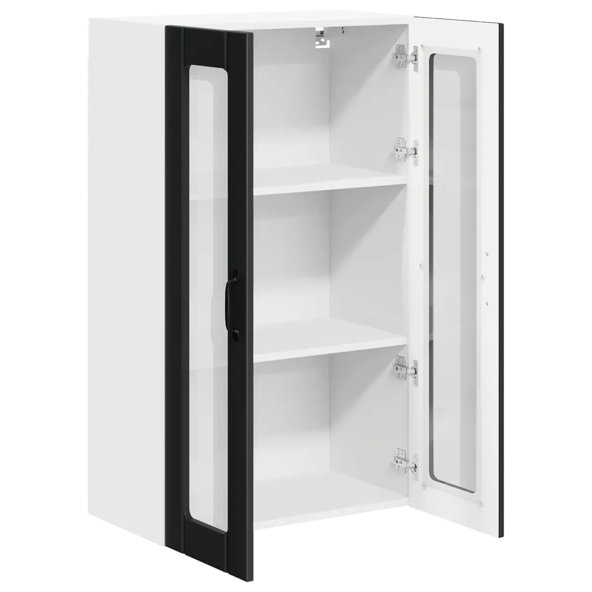 Black Wall Glass Cabinet for Kitchen Storage