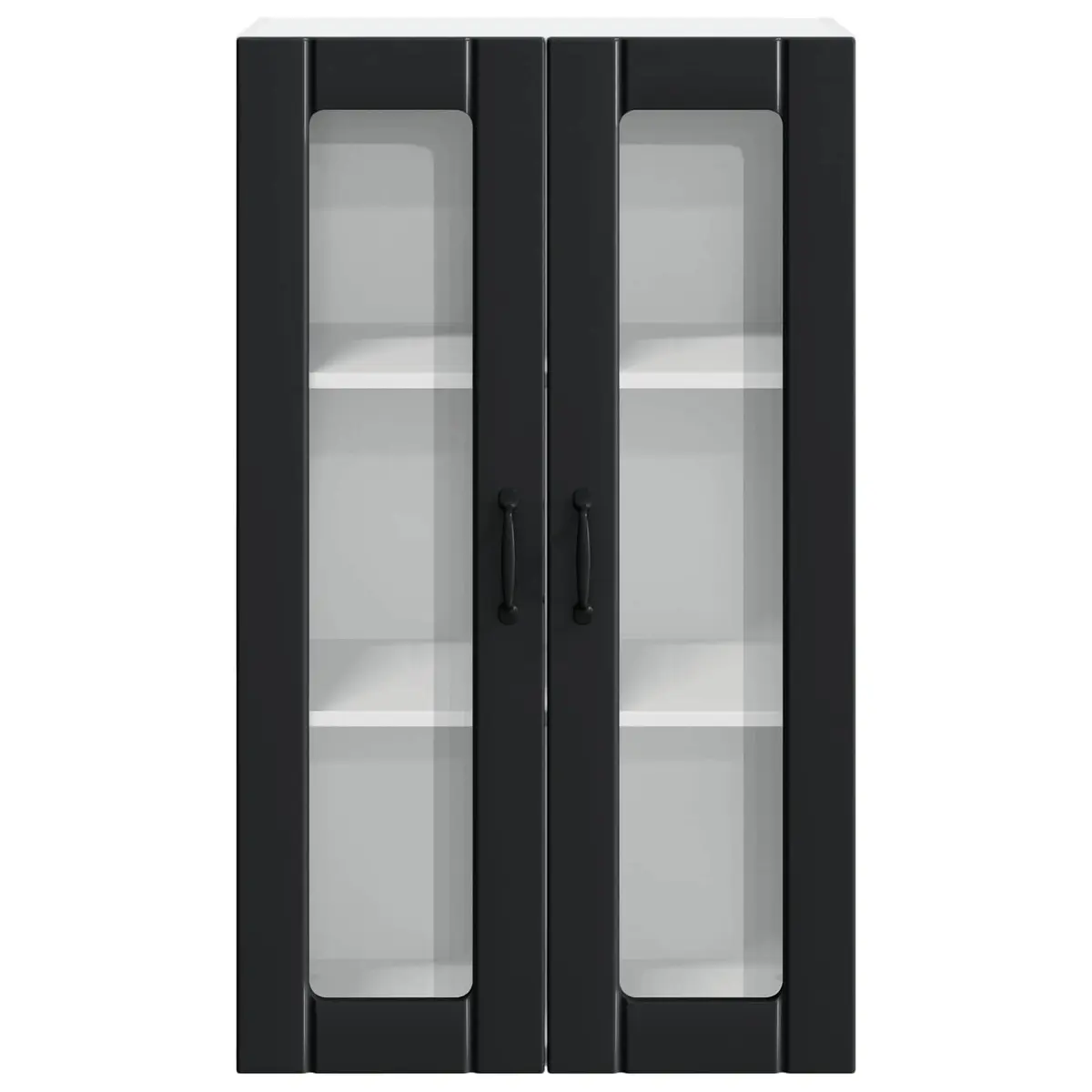 Black Wall Glass Cabinet for Kitchen Storage