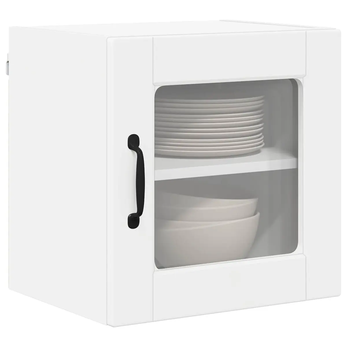 Wall Glass Cabinet White Engineered Wood 40x31x40cm