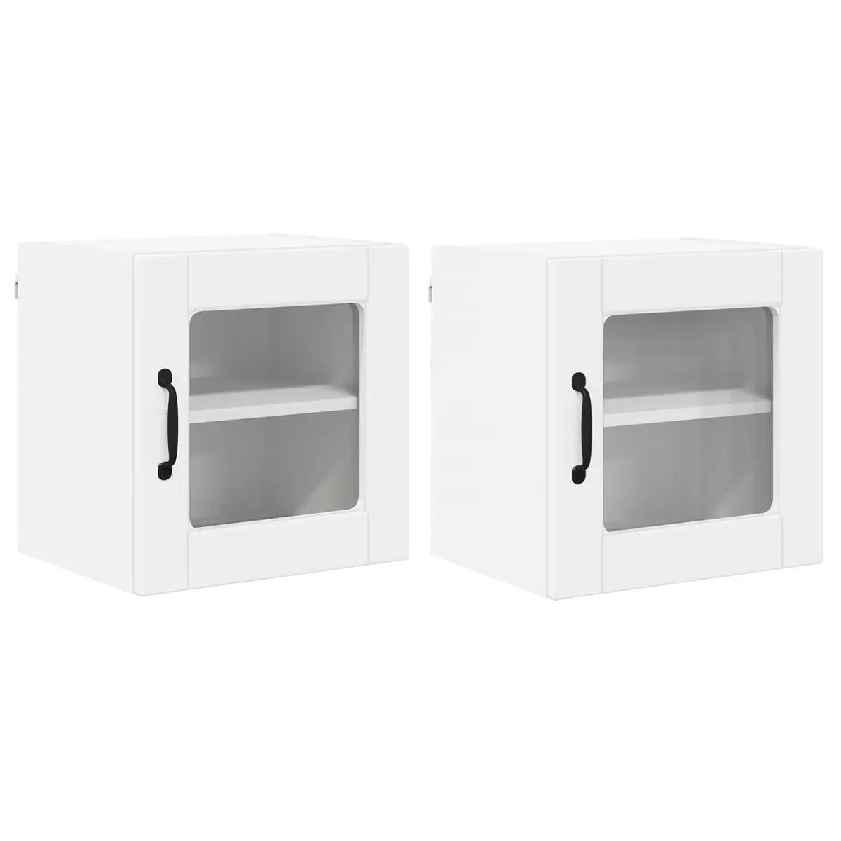 Wall Glass Cabinet White Modern 40 x 31 x 40 cm Engineered Wood 2 Piece