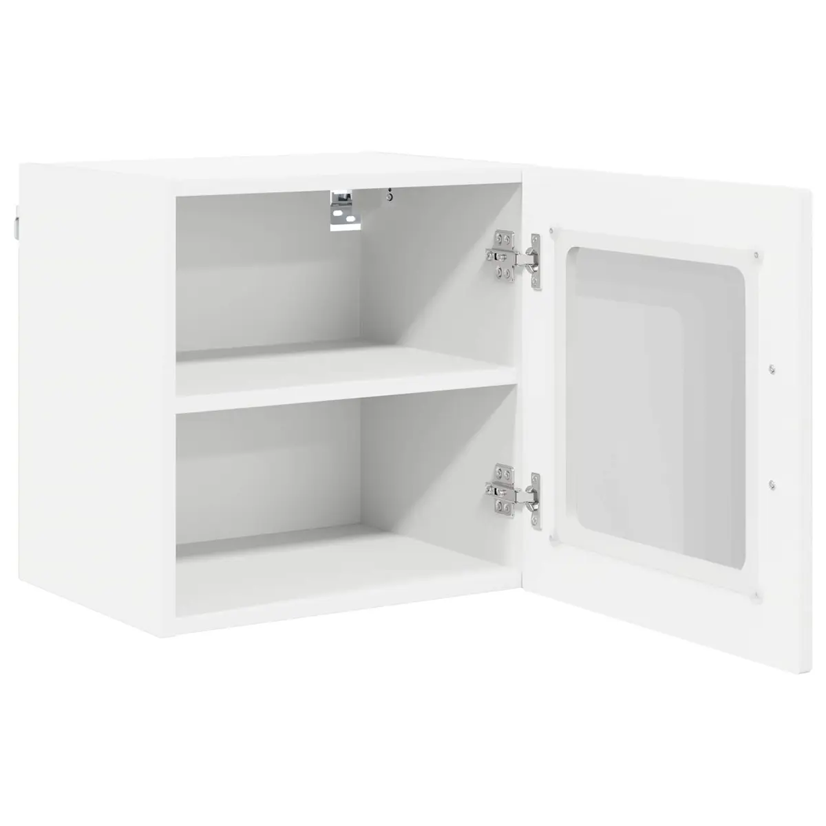 Wall Glass Cabinet White Modern 40 x 31 x 40 cm Engineered Wood 2 Piece
