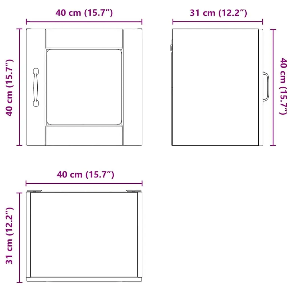 Wall Cabinet Black 40x31x40cm Engineered Wood
