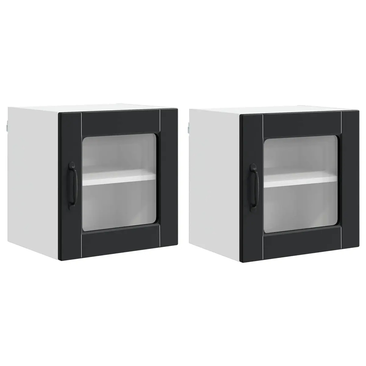 Black Wall Glass Cabinet for Kitchen Storage