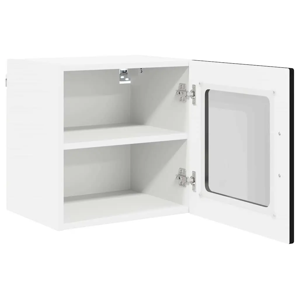 Black Wall Glass Cabinet for Kitchen Storage