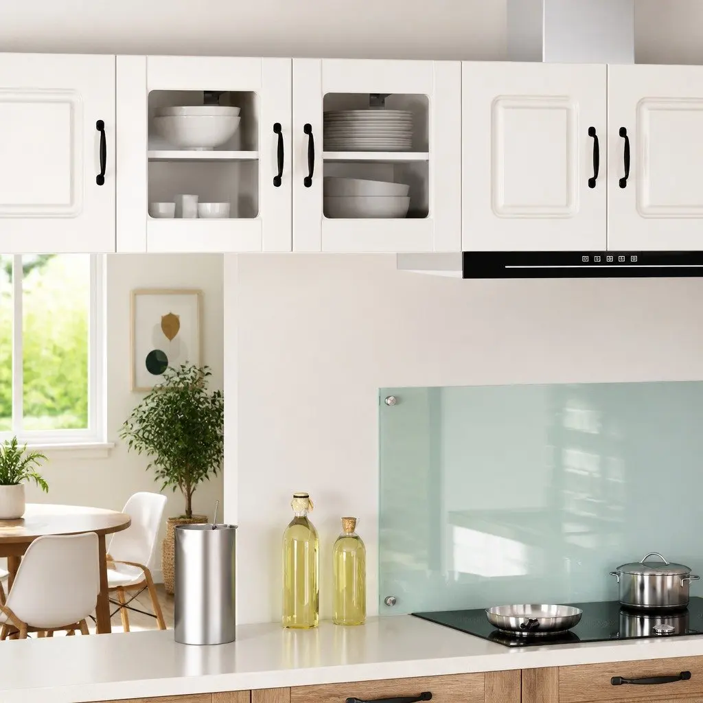 High Gloss White Wall Glass Cabinet 40x31x40cm