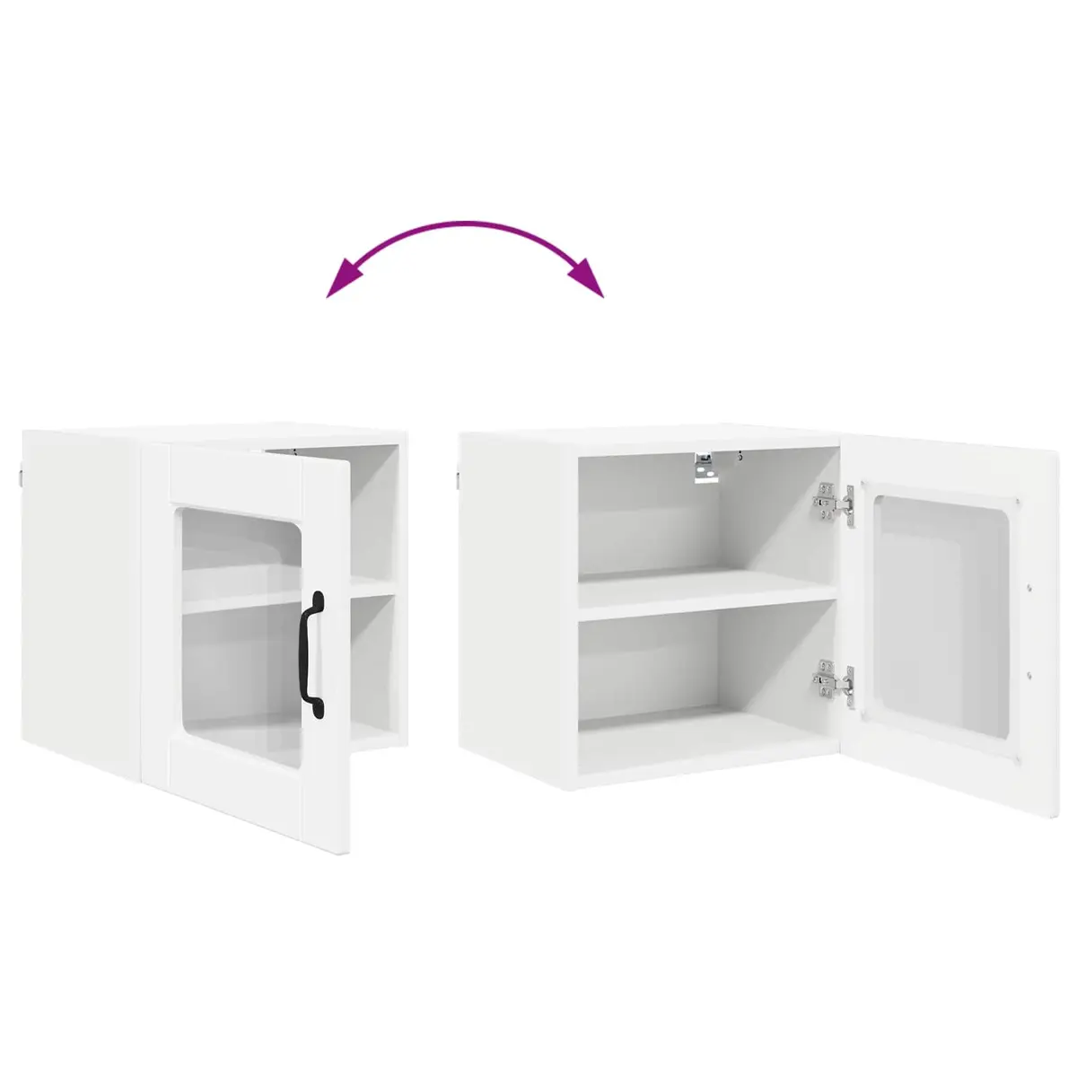 High Gloss White Wall Glass Cabinet 40x31x40cm
