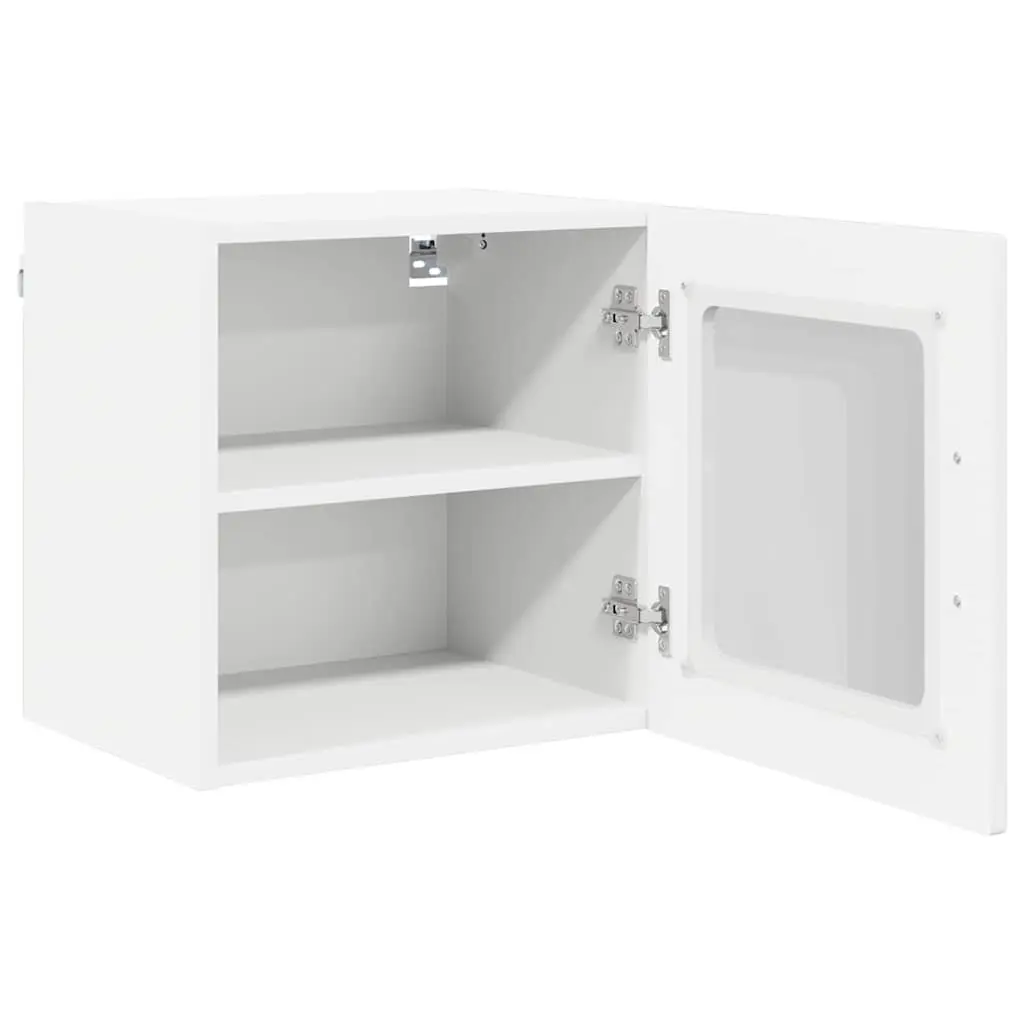 High Gloss White Wall Glass Cabinet 40x31x40cm