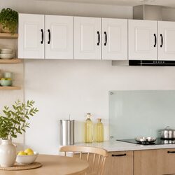 White Wall-Mounted Kitchen Cabinet Set for Stylish Storage