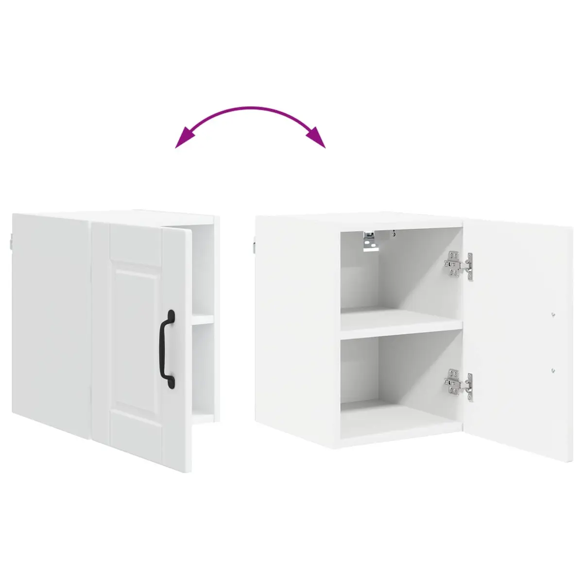 Wall-Mounted Kitchen Cabinet 2 Pieces White Storage Unit Shelving Organiser