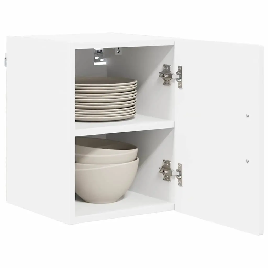 Wall-Mounted Kitchen Cabinet 2 Pieces White Storage Unit Shelving Organiser