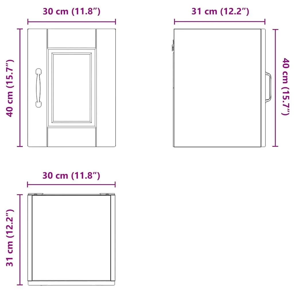 Wall Cabinet Black 30 x 31 x 40 cm Engineered Wood