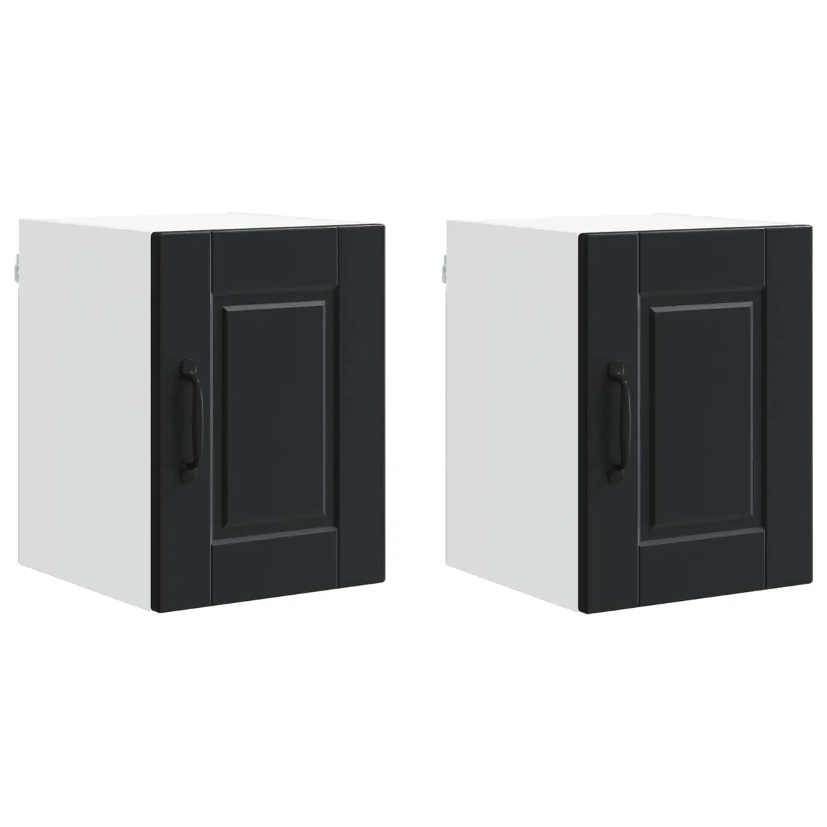 Wall Cabinet Kitchen Storage Black 30 x 31 x 40 cm Engineered Wood 2 Pieces