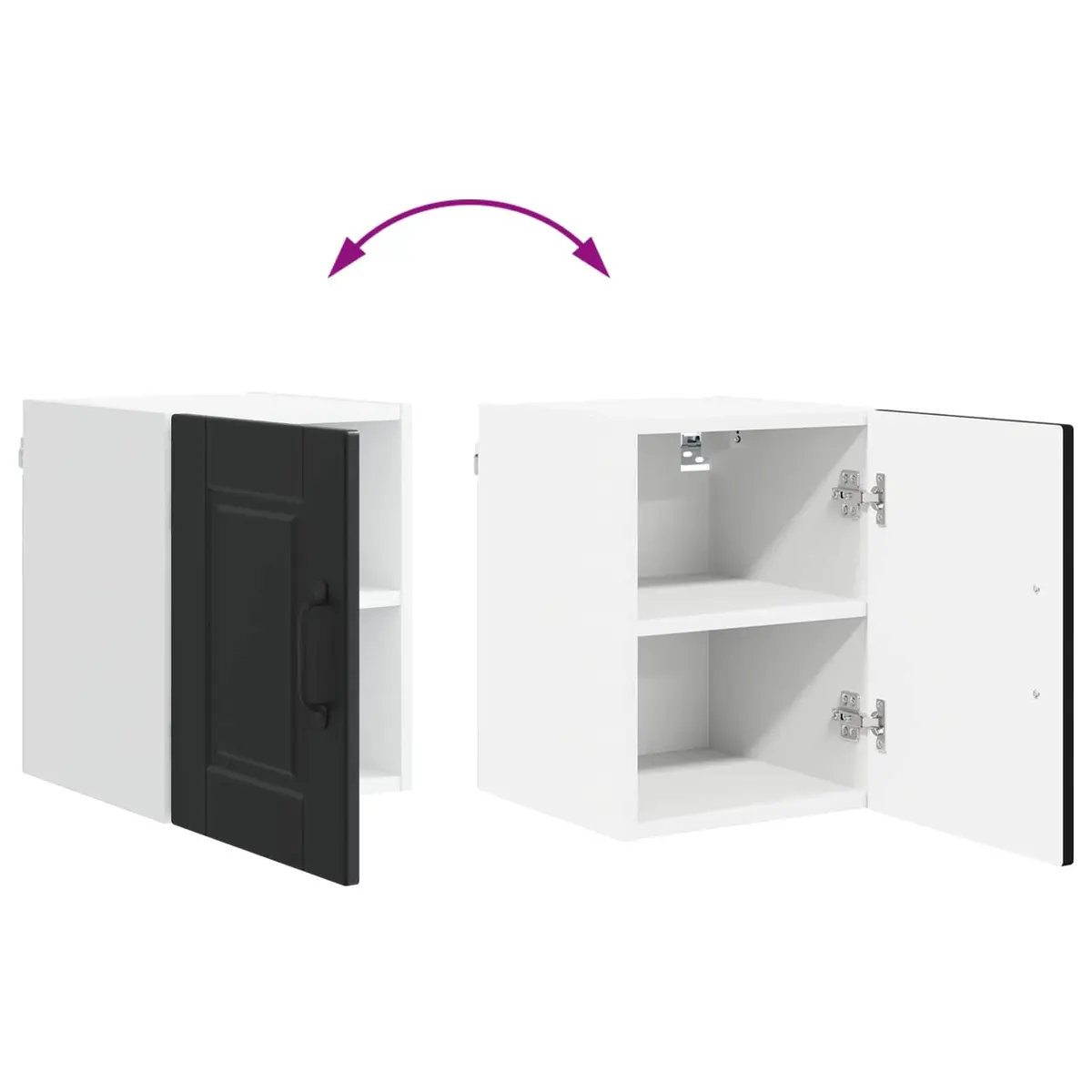 Wall Cabinet Kitchen Storage Black 30 x 31 x 40 cm Engineered Wood 2 Pieces