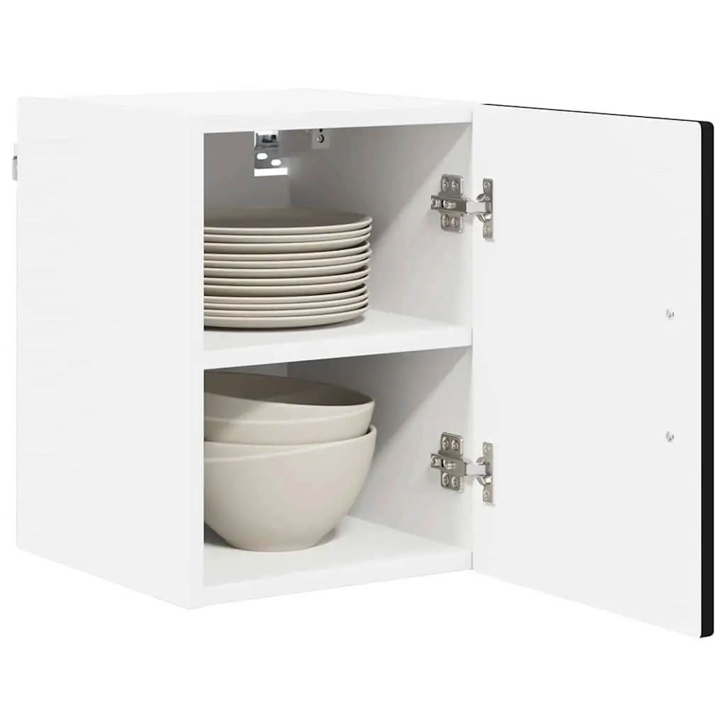 Wall Cabinet Kitchen Storage Black 30 x 31 x 40 cm Engineered Wood 2 Pieces