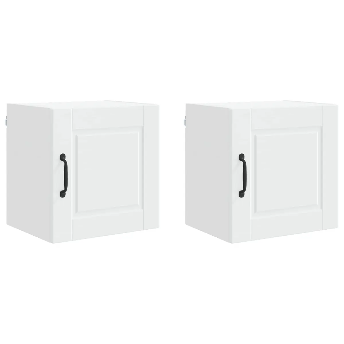 White Engineered Wood Wall Cabinet Set for Kitchen