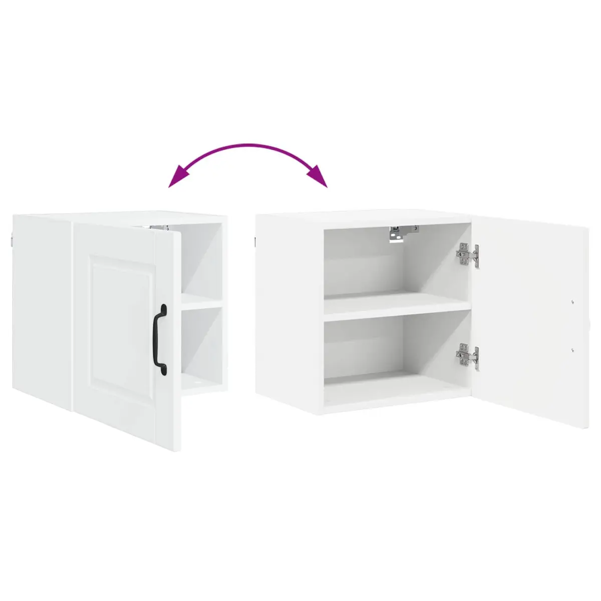 White Engineered Wood Wall Cabinet Set for Kitchen