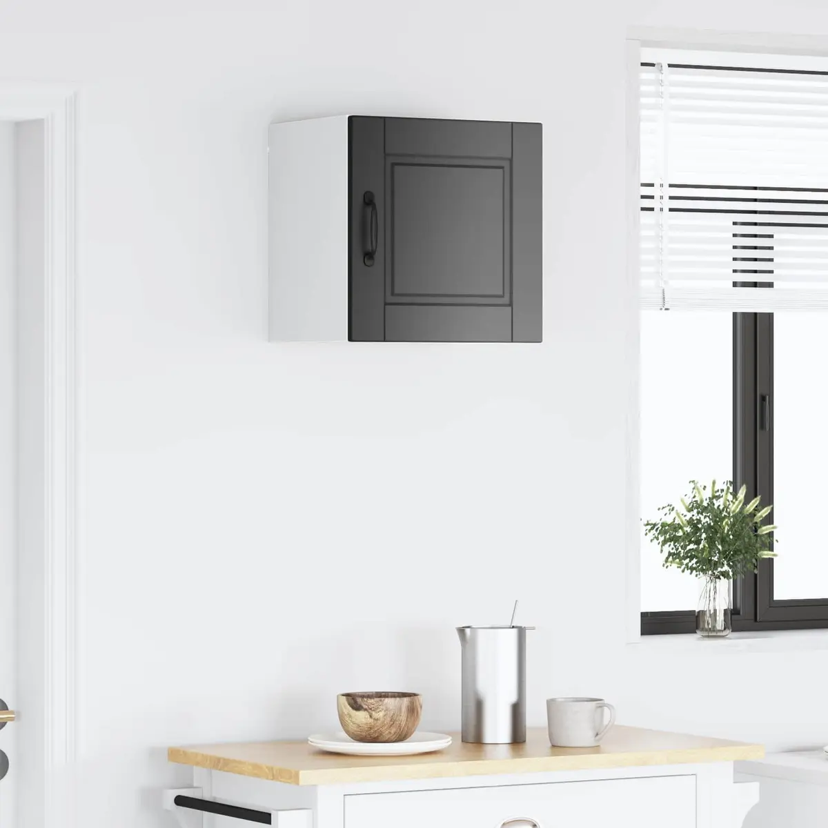 Wall Cabinet Black Engineered Wood 40x31x40 cm