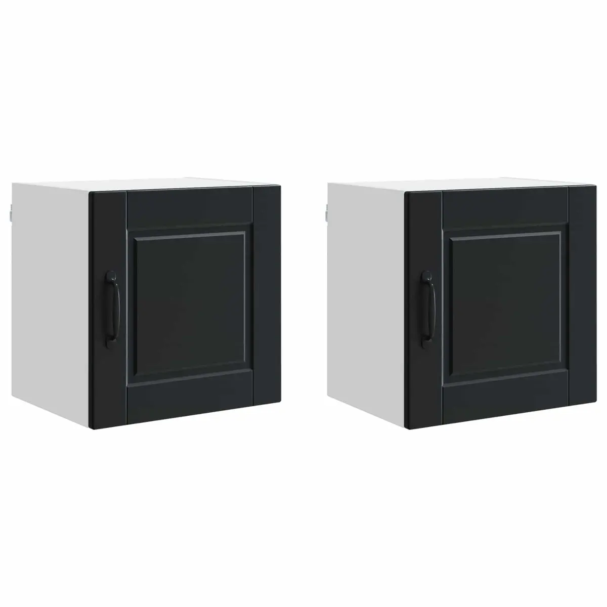 Wall Cabinet PORTO Black Kitchen Storage 2 Pieces 40 x 31 x 40 cm Engineered